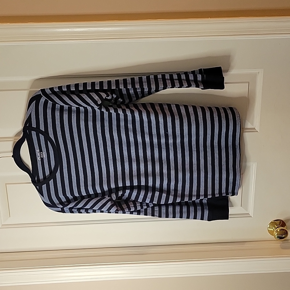 Childrens Place light blue and navy striped thermal shirt xxl/16